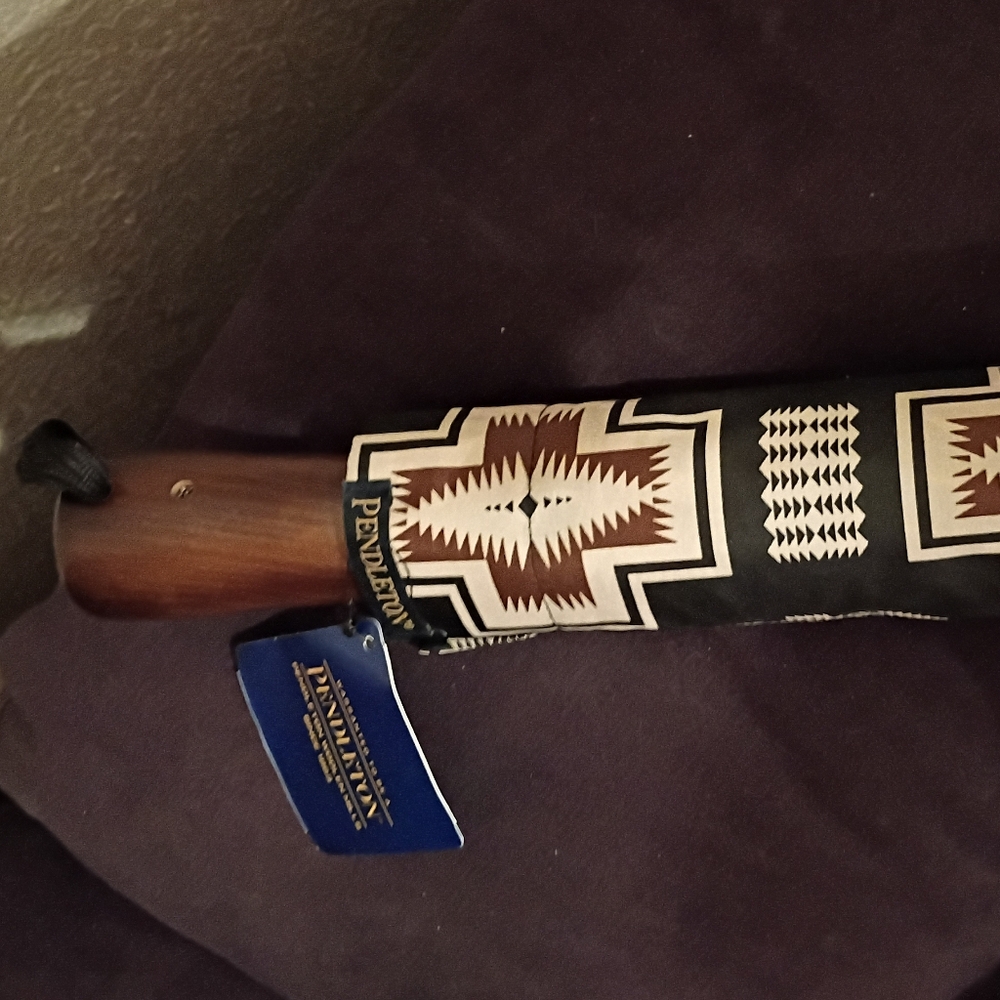 Pendleton Black and Brown Geometric Umbrella